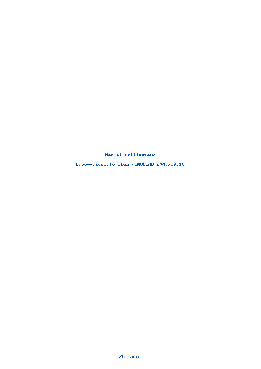 Page 1 de la notice Manuel utilisateur Ikea RENODLAD 904.756.16