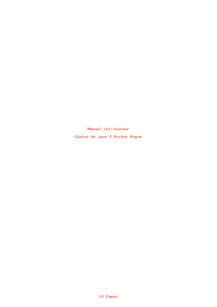 Page 1 de la notice Manuel utilisateur X Rocker Rogue
