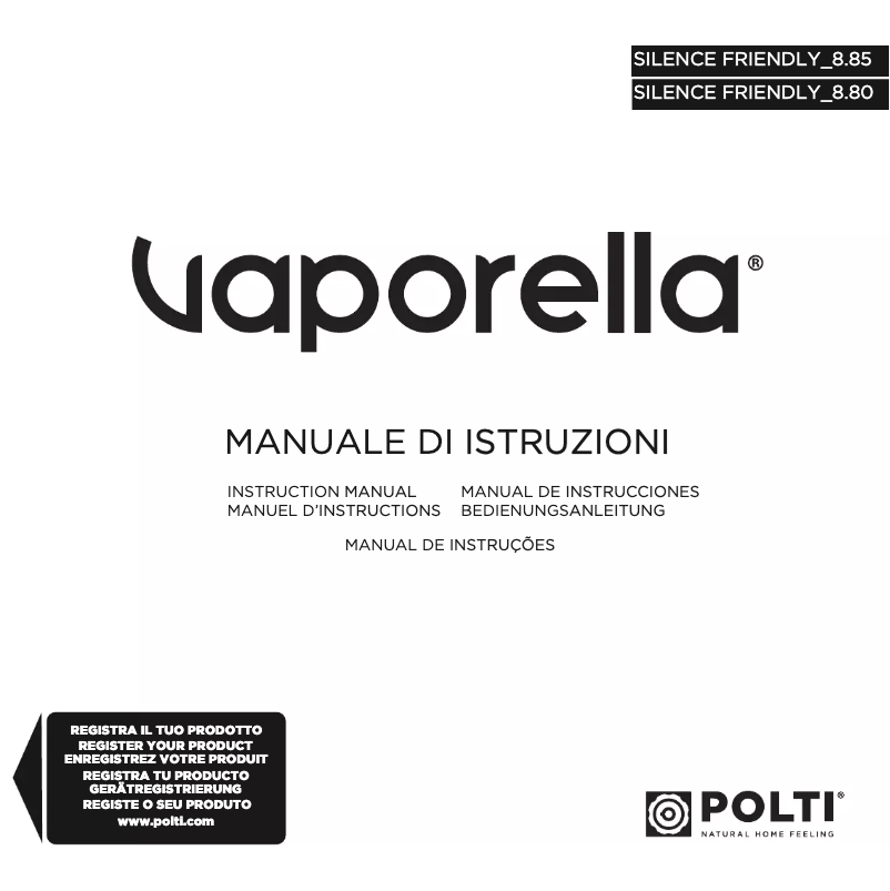 Page 1 de la notice Manuel utilisateur Polti Silence Friendly 8.80