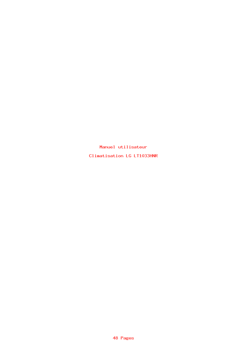 Page 1 de la notice Manuel utilisateur LG LT1033HNR