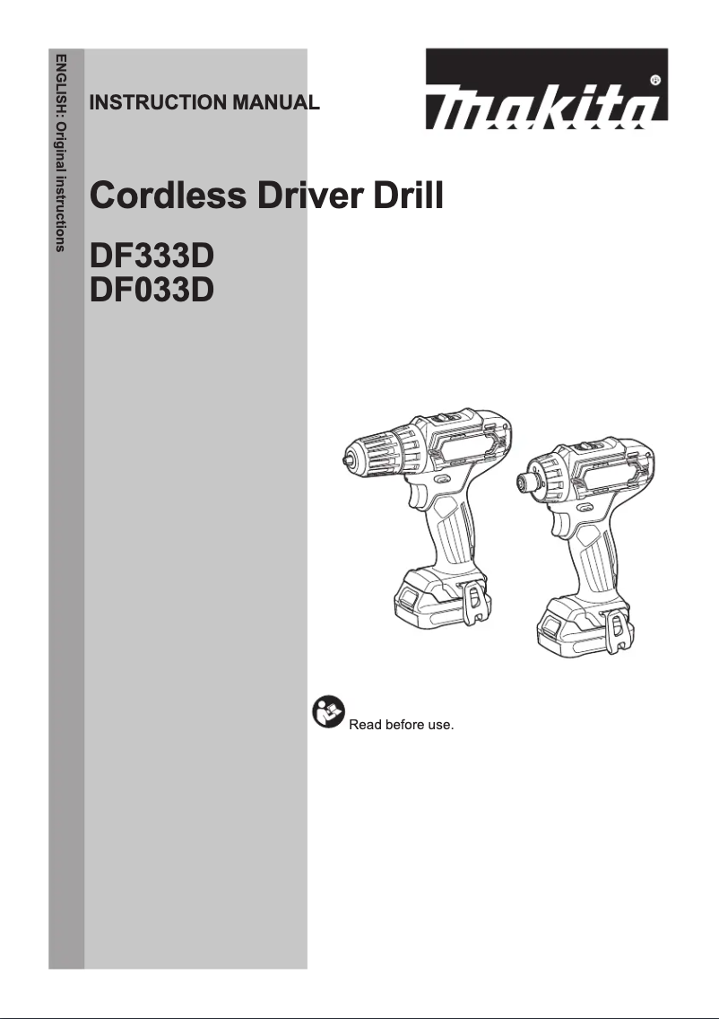 Page 1 de la notice Manuel utilisateur Makita DF033DWAE