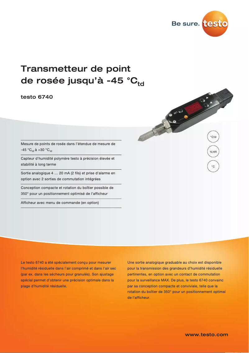 Page 1 de la notice Manuel utilisateur Testo 6743