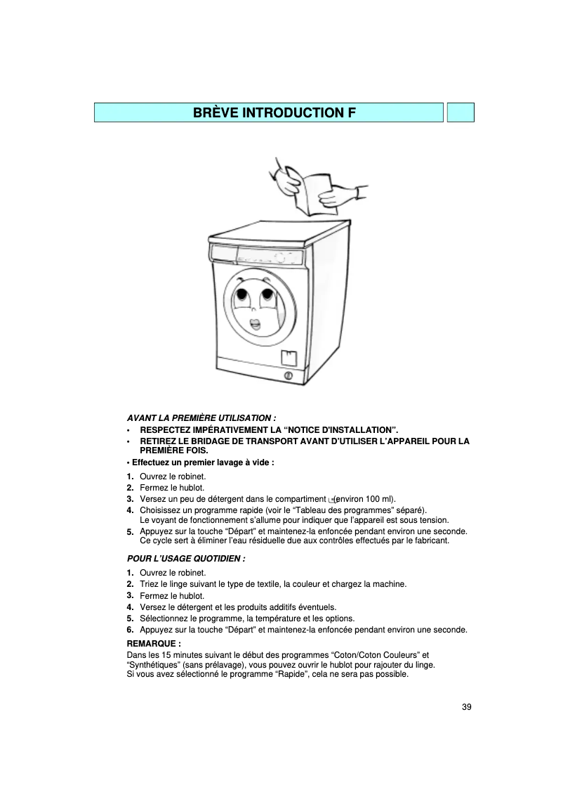 Page 1 of the manual User Manual Bauknecht WA 2350 - B