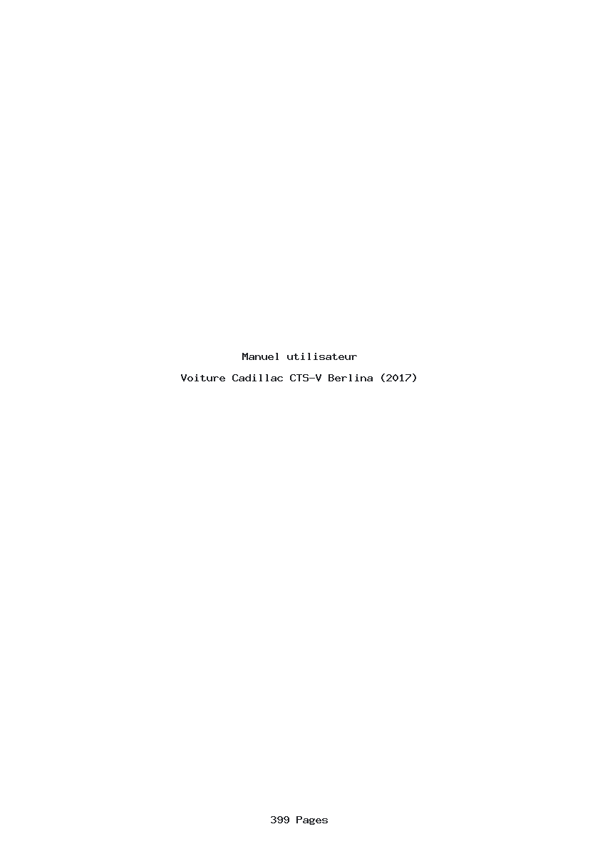 Page 1 de la notice Manuel utilisateur Cadillac CTS-V Berlina (2017)