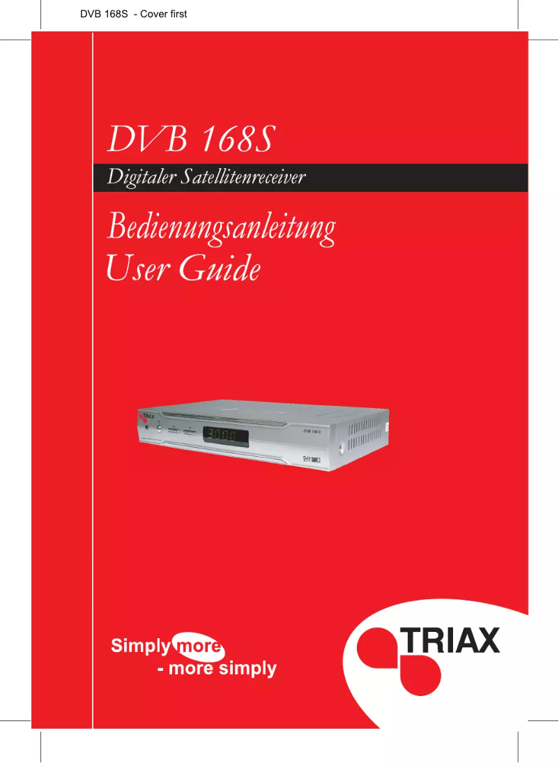 Page 1 de la notice Manuel utilisateur Triax DVB 168S