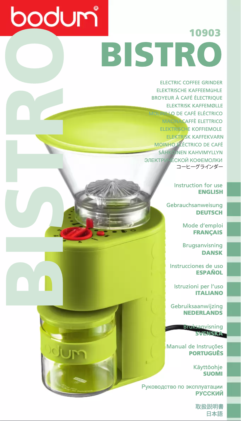 Page 1 de la notice Manuel utilisateur Bodum Bistro 10903