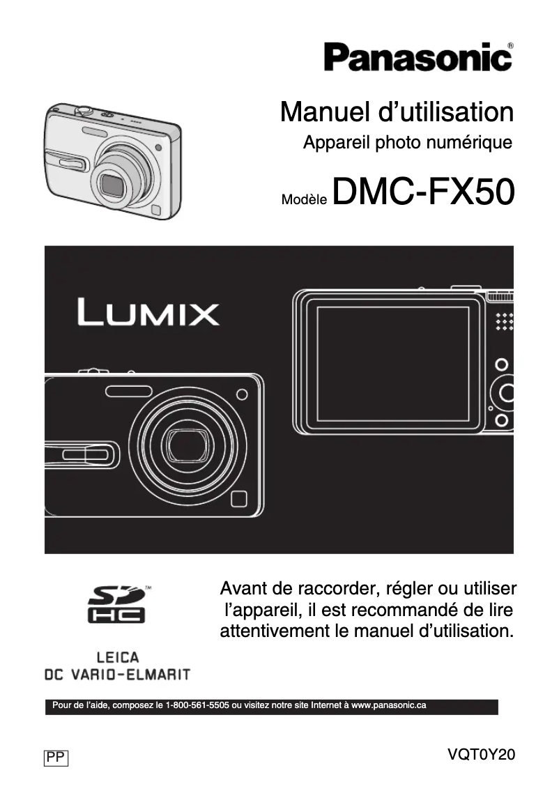 Page 1 of the manual User Manual Panasonic Lumix DMC-FX50