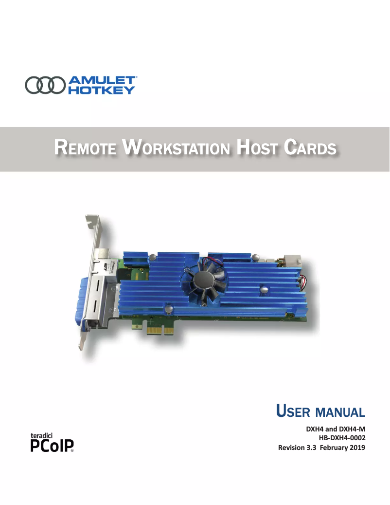 Page 1 de la notice Manuel utilisateur Amulet Hotkey DXH4-M001