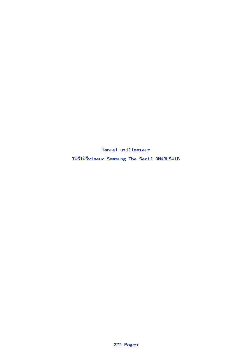 Page 1 de la notice Manuel utilisateur Samsung The Serif QN43LS01B