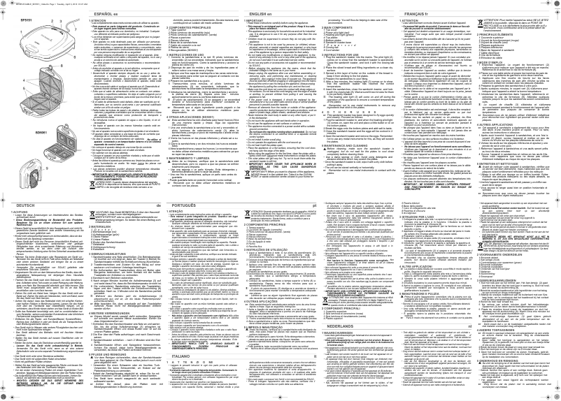 Page 1 de la notice Manuel utilisateur Solac SF5151