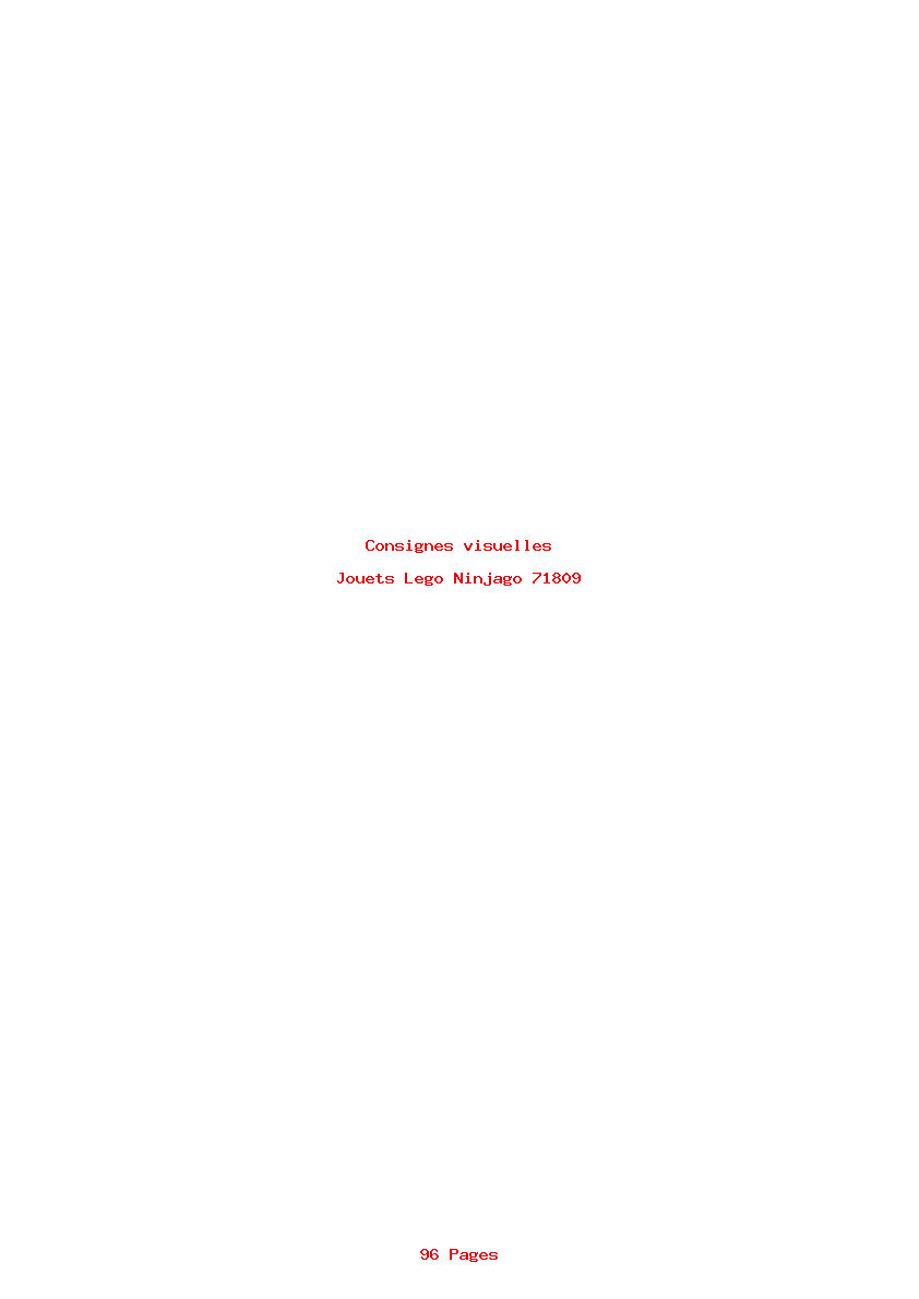 Page 1 de la notice Consignes visuelles Lego Ninjago 71809