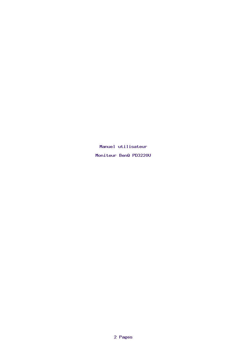 Page 1 de la notice Manuel utilisateur BenQ PD3220U