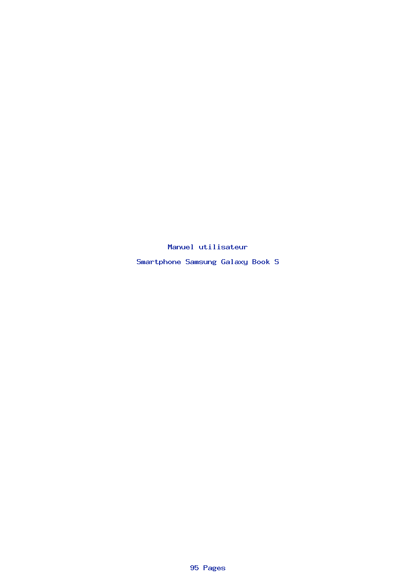 Page 1 de la notice Manuel utilisateur Samsung Galaxy Book S