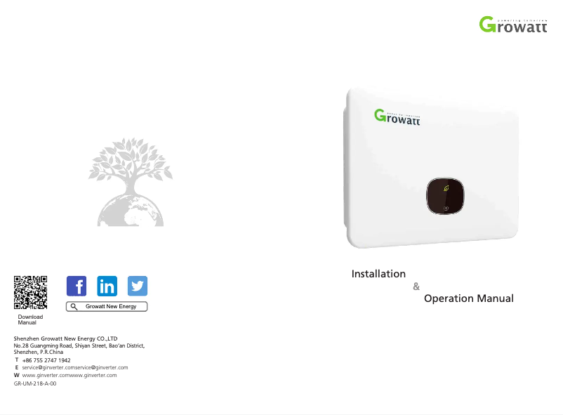 Page 1 de la notice Manuel utilisateur Growatt MID 30KTL3-X