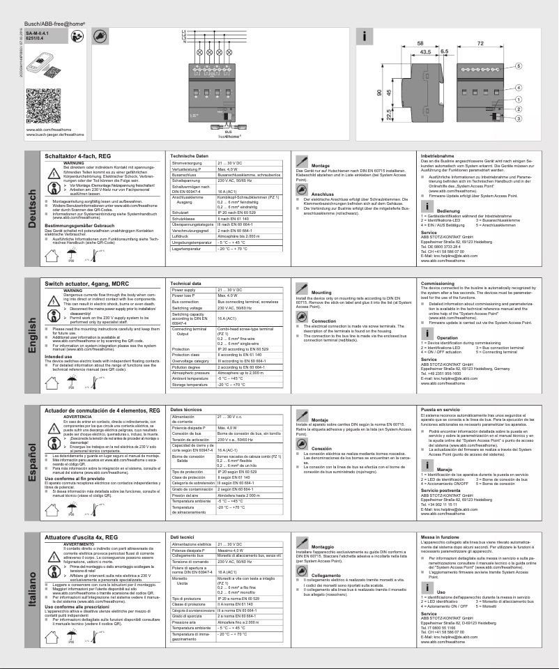 Page 1 de la notice Manuel utilisateur Busch-Jaeger 2CKA006220A0023