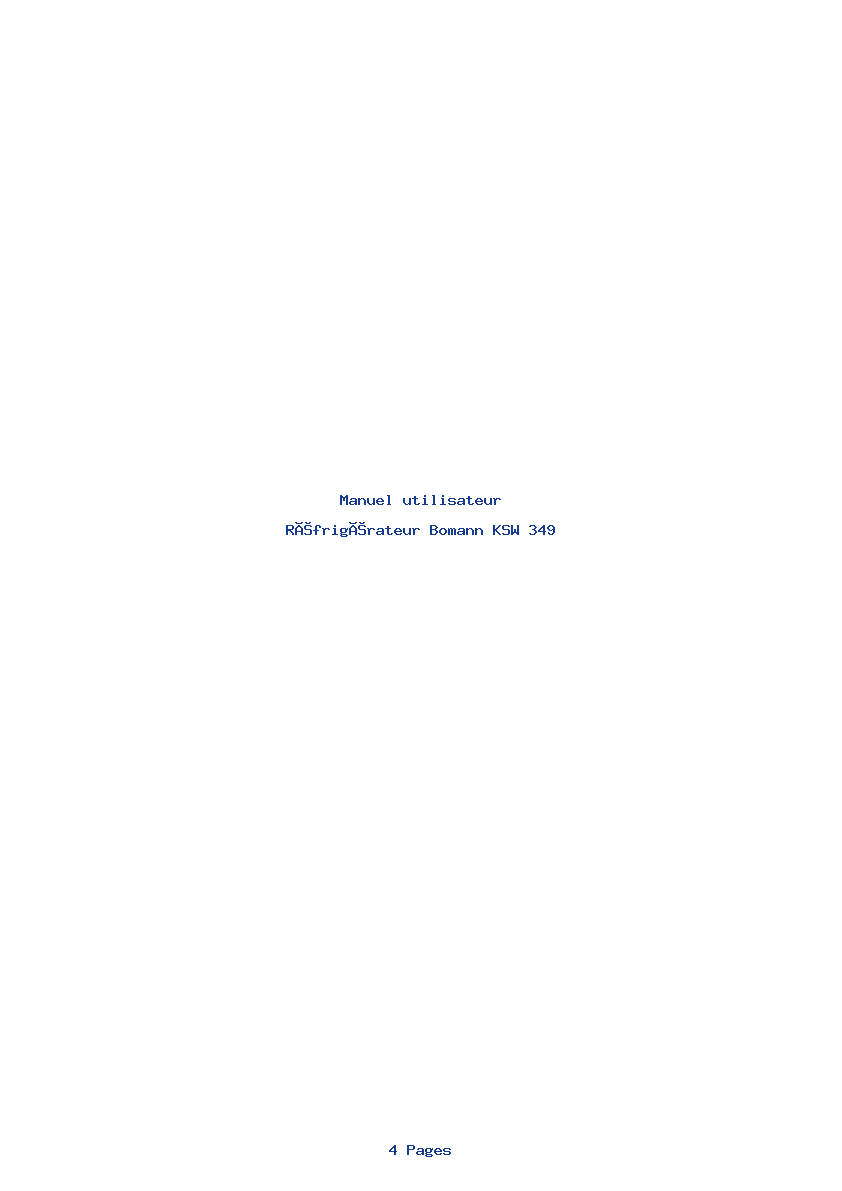 Page 1 de la notice Manuel utilisateur Bomann KSW 349