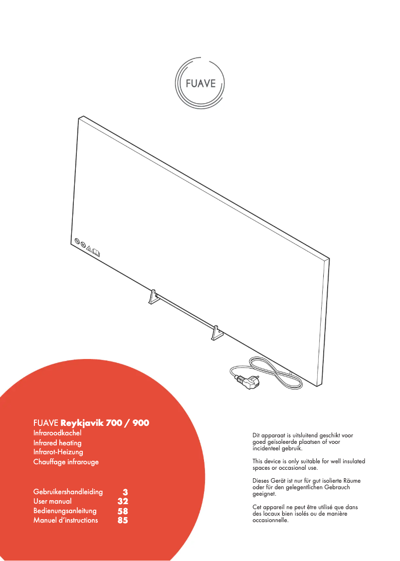 Page 1 de la notice Manuel utilisateur Fuave Reykjavik 900