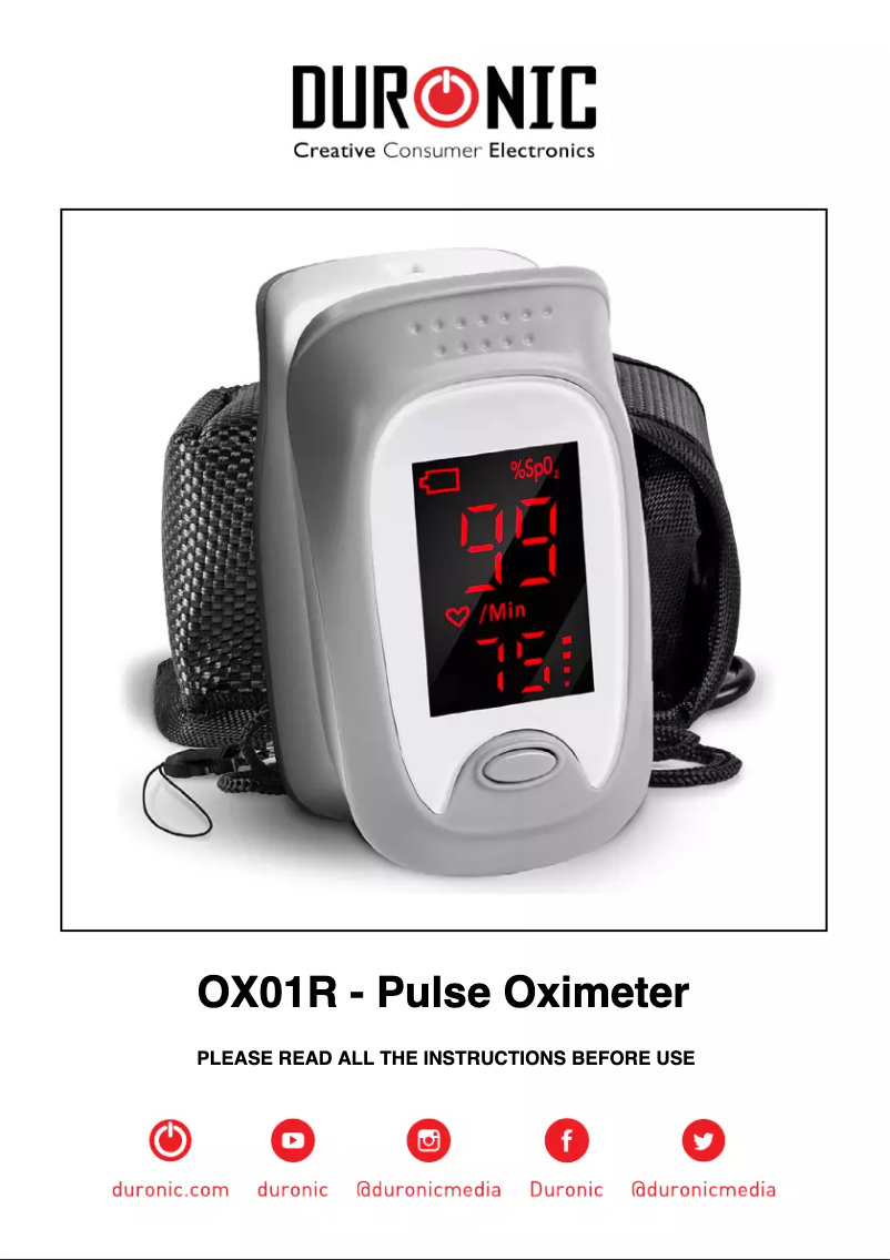 Page 1 de la notice Manuel utilisateur Duronic OX01R