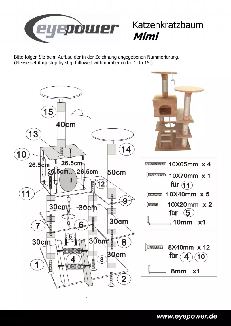 Page 1 de la notice Manuel utilisateur Eyepower Mimi