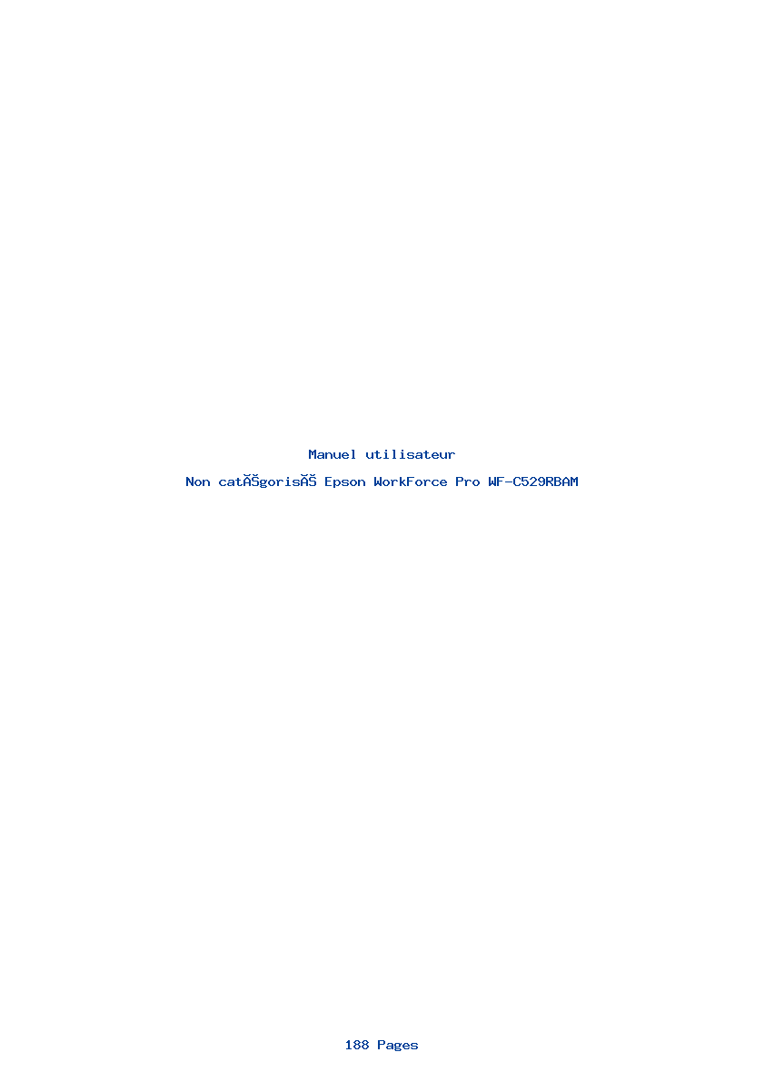 Page 1 de la notice Manuel utilisateur Epson WorkForce Pro WF-C529RBAM