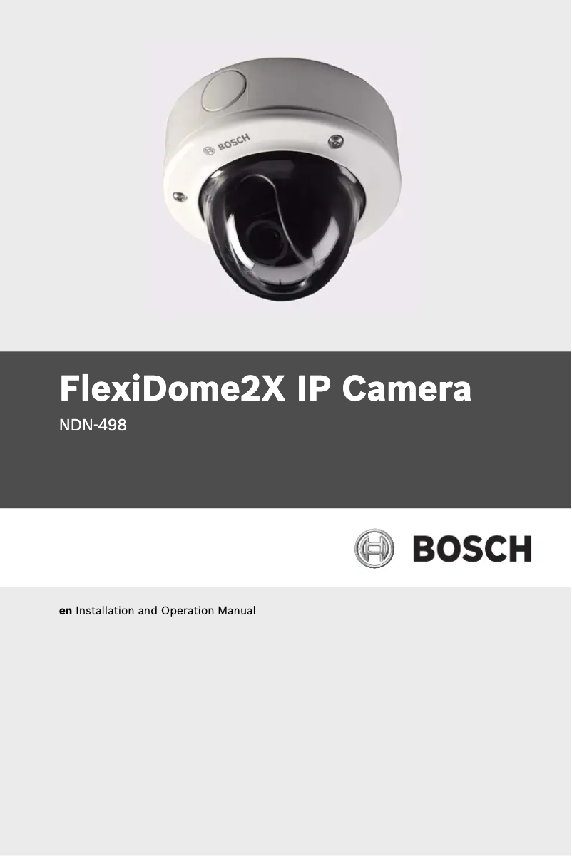 Page 1 de la notice Manuel utilisateur Bosch FlexiDome2X NDN-498