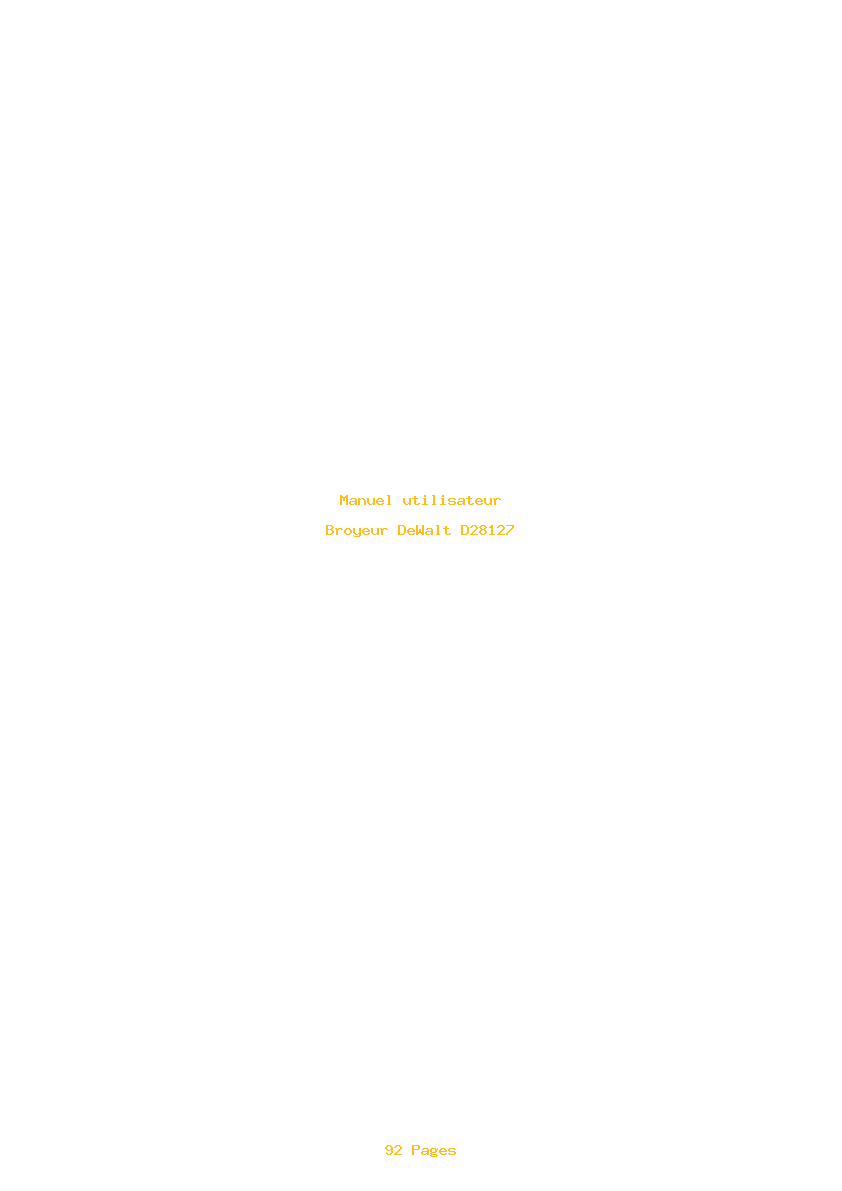 Page 1 de la notice Manuel utilisateur DeWalt D28127