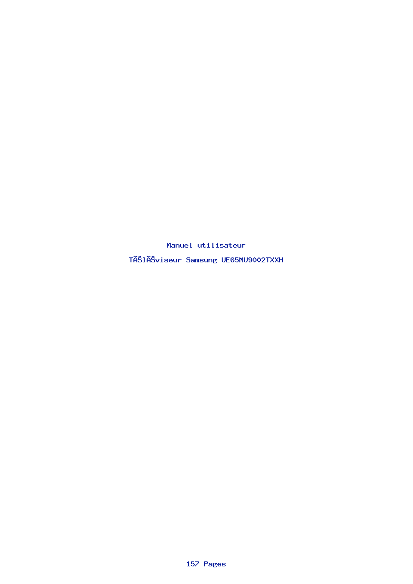 Page 1 de la notice Manuel utilisateur Samsung UE65MU9002TXXH