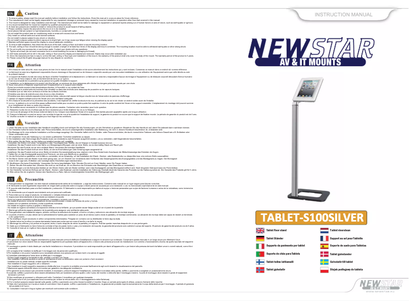 Page 1 de la notice Manuel utilisateur Newstar TABLET-S100