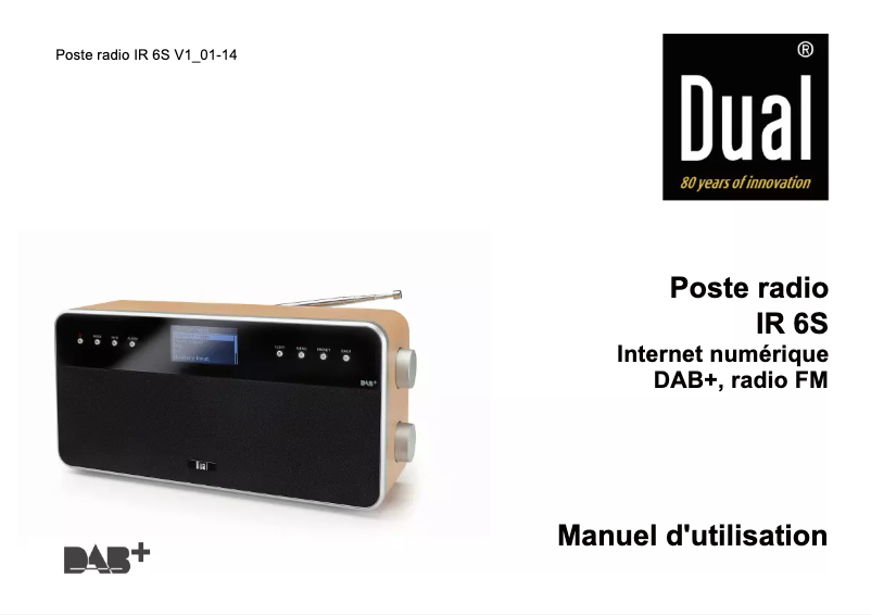 Page 1 de la notice Manuel utilisateur Dual Radio Station IR 6S