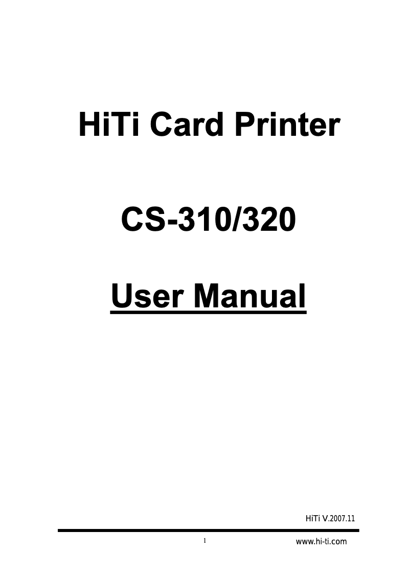 Page 1 of the manual User Manual HiTi CS-320