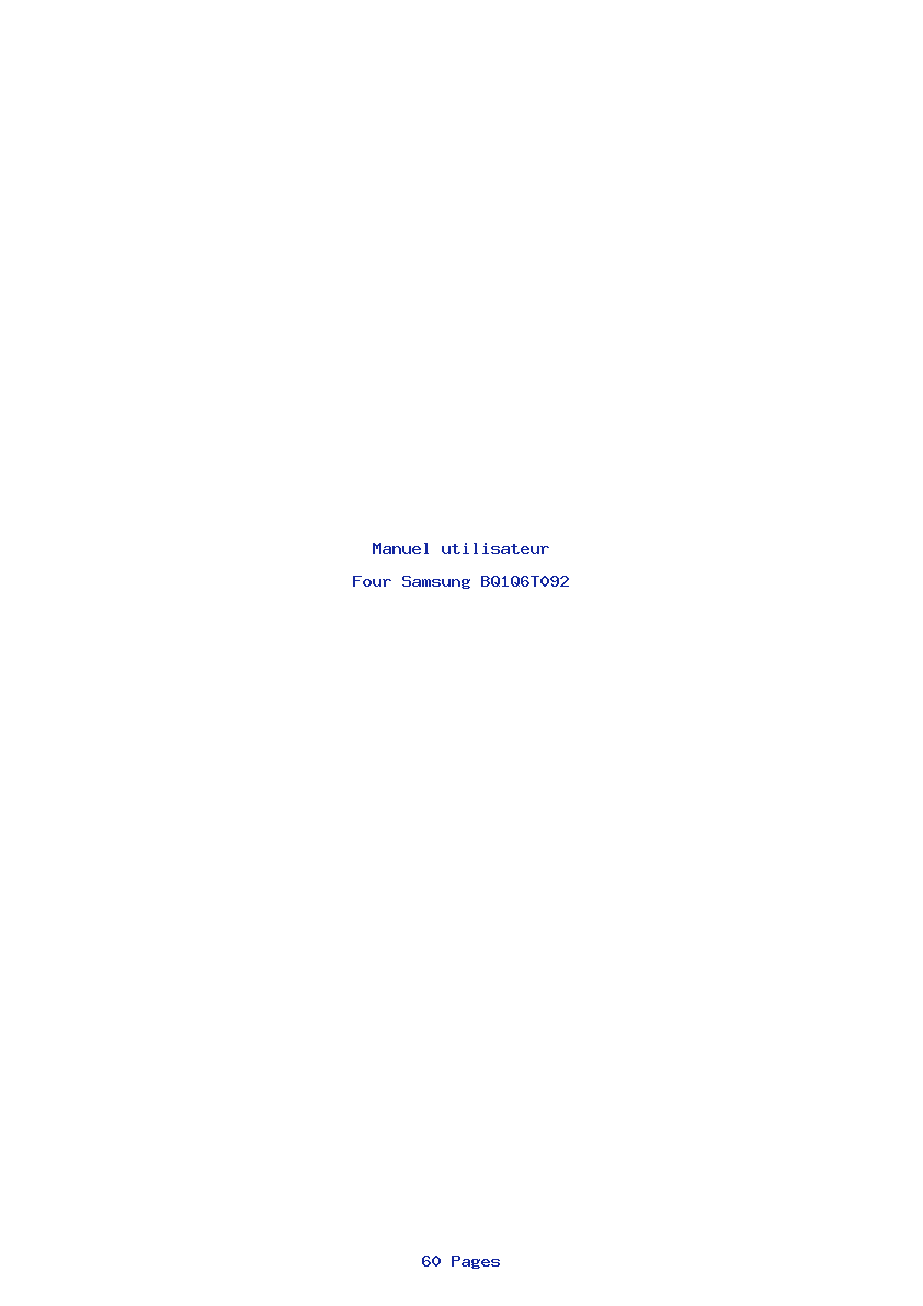 Page 1 de la notice Manuel utilisateur Samsung BQ1Q6T092