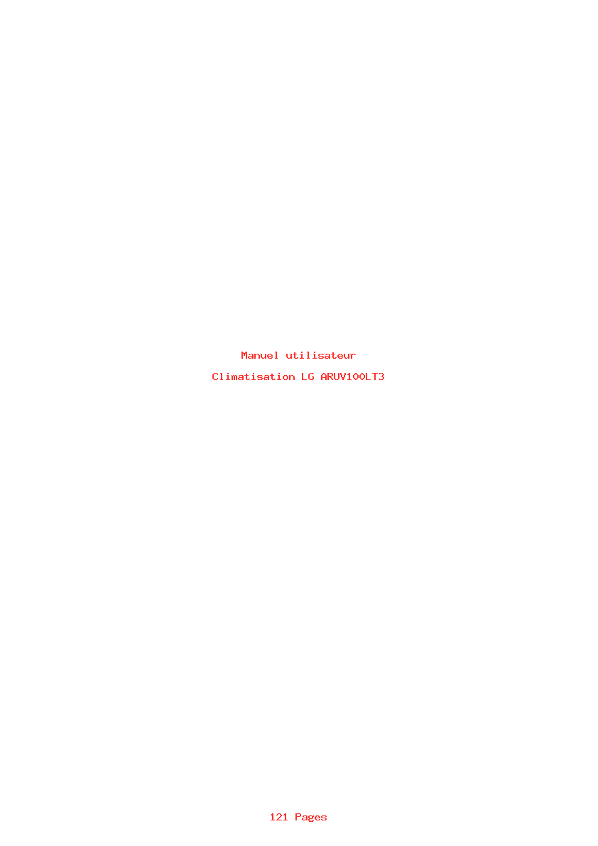 Page 1 de la notice Manuel utilisateur LG ARUV100LT3