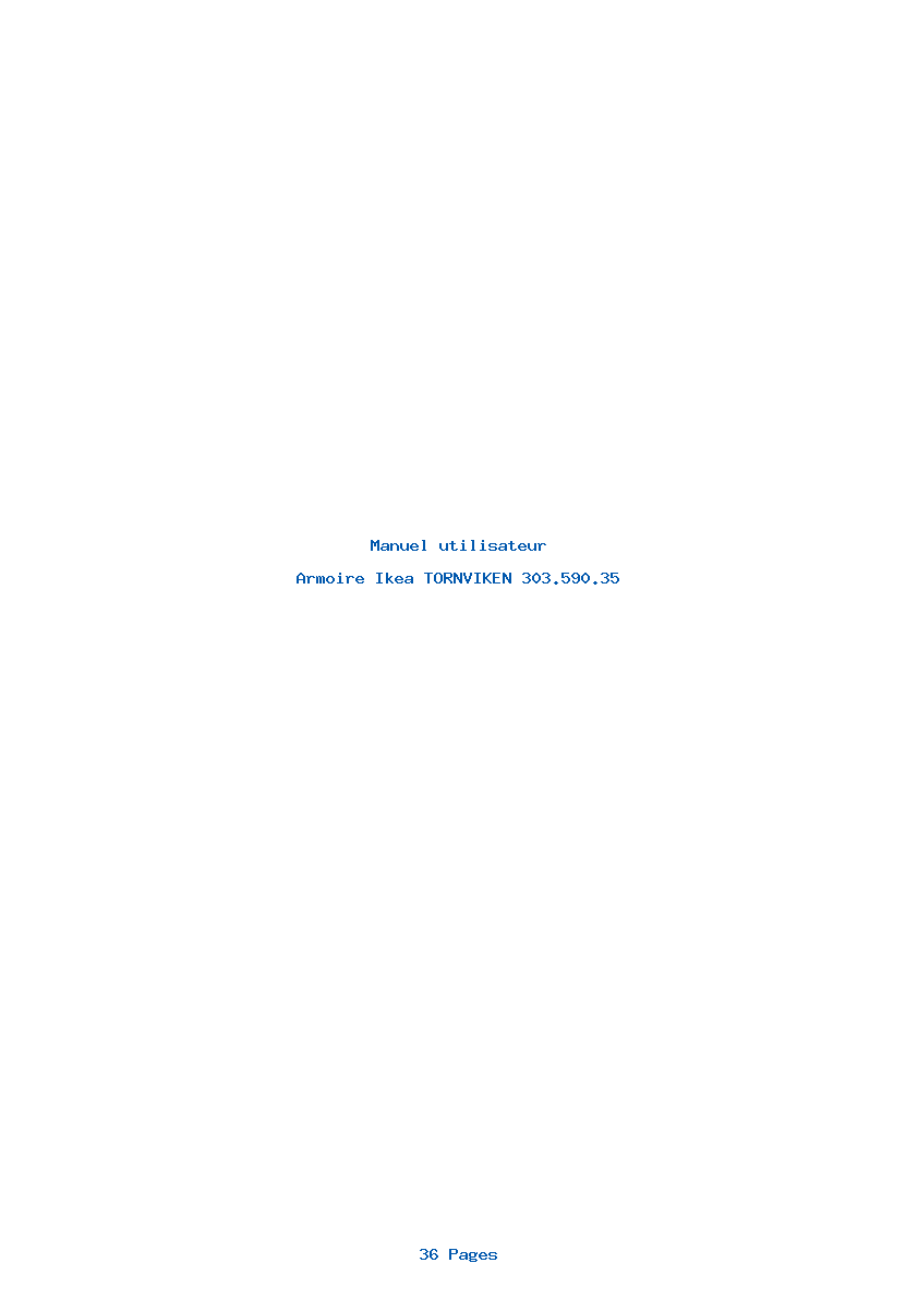 Page 1 de la notice Manuel utilisateur Ikea TORNVIKEN 303.590.35