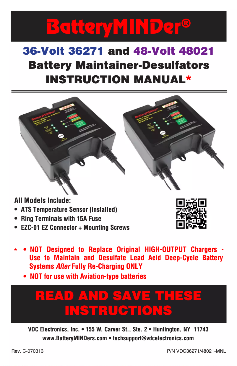 Página 1 del manual Manual de usuario BatteryMINDer 483CEC1