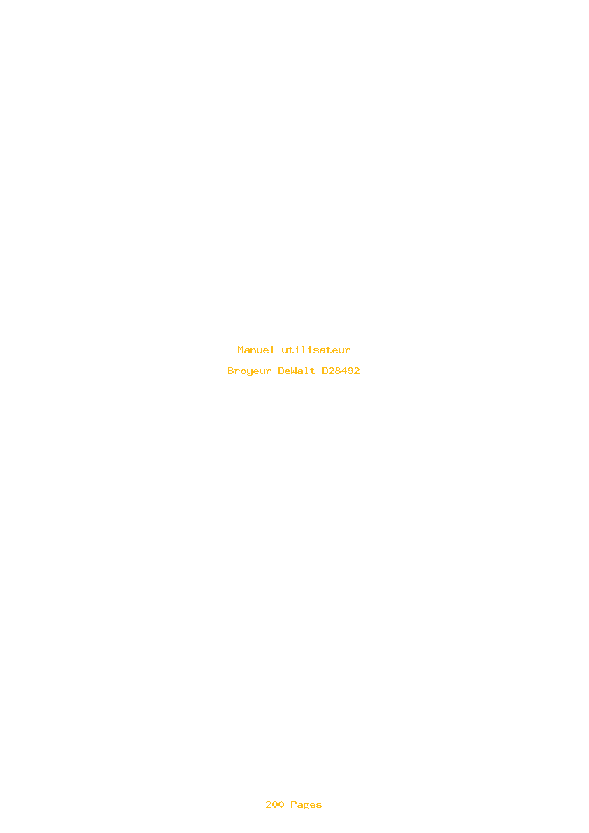 Page 1 de la notice Manuel utilisateur DeWalt D28492