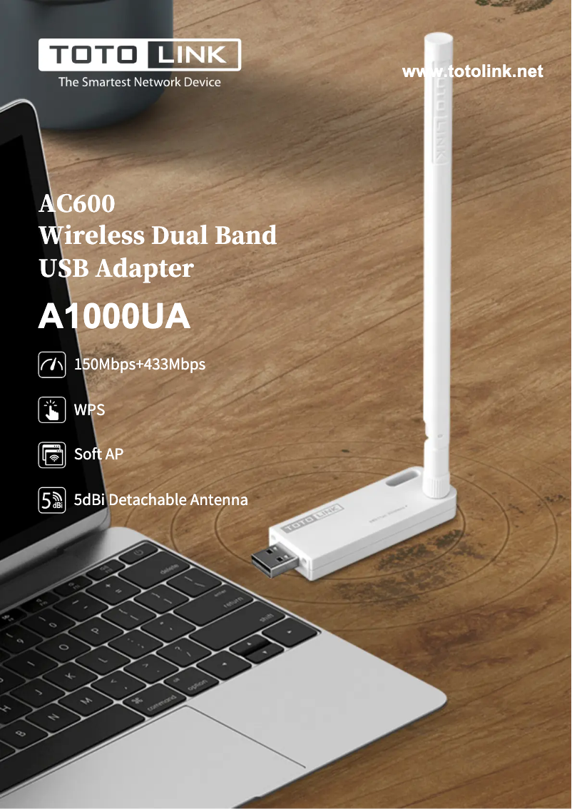 Page 1 de la notice Fiche technique Totolink A1000UA