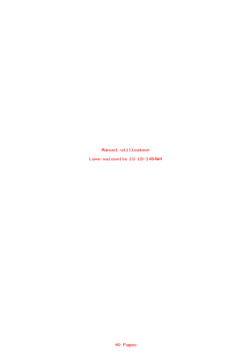 Page 1 de la notice Manuel utilisateur LG LD-1484W4