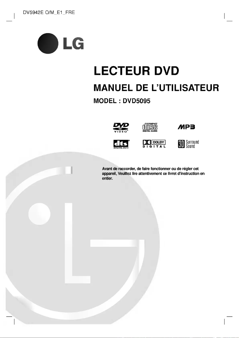 Page 1 de la notice Manuel utilisateur LG DV5942E1