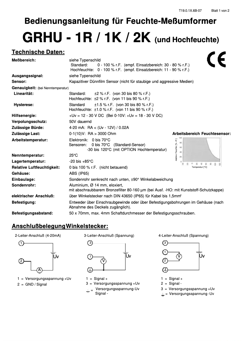 Página 1 del manual Manual de usuario Greisinger GRHU-1R