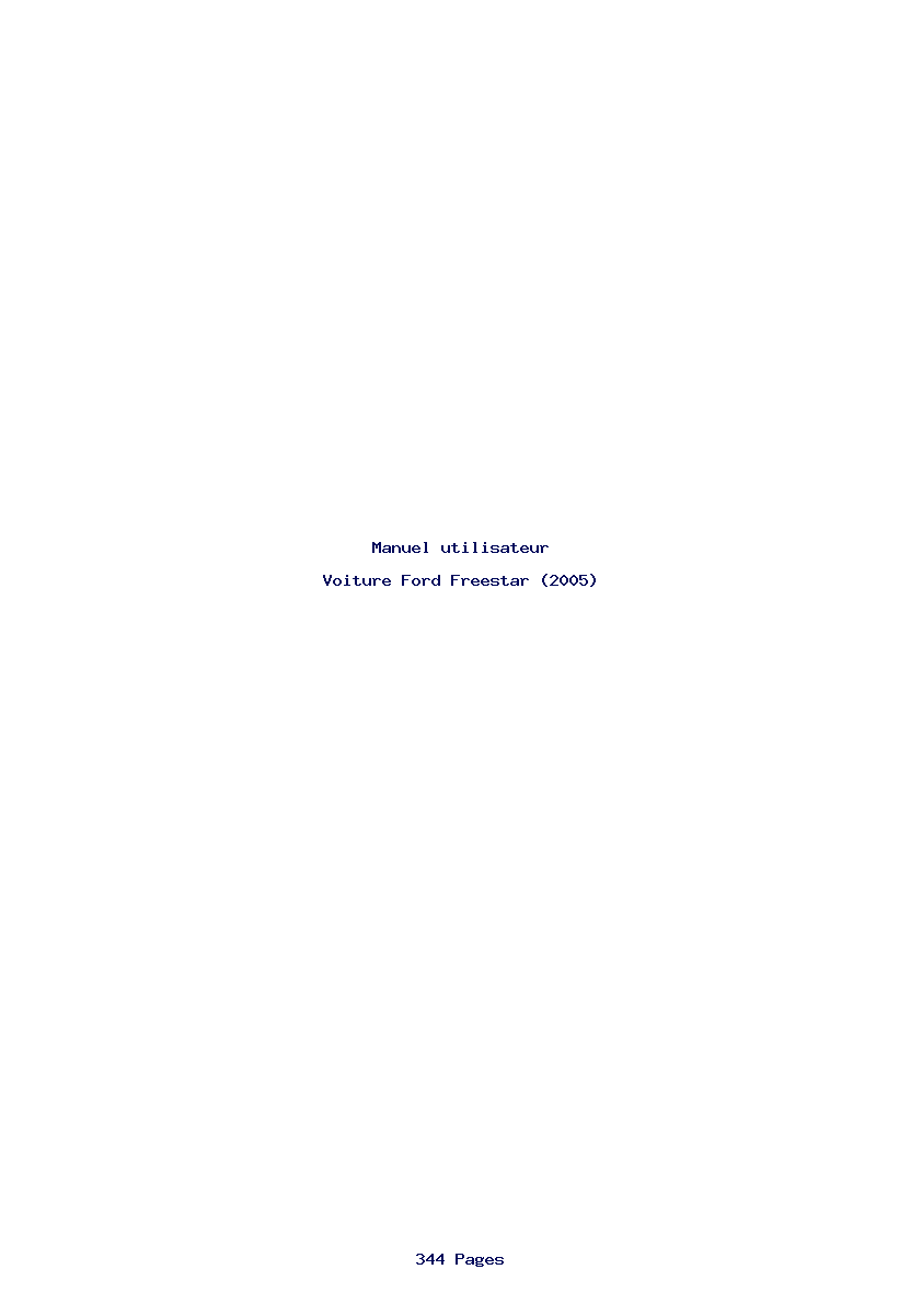 Page 1 de la notice Manuel utilisateur Ford Freestar (2005)
