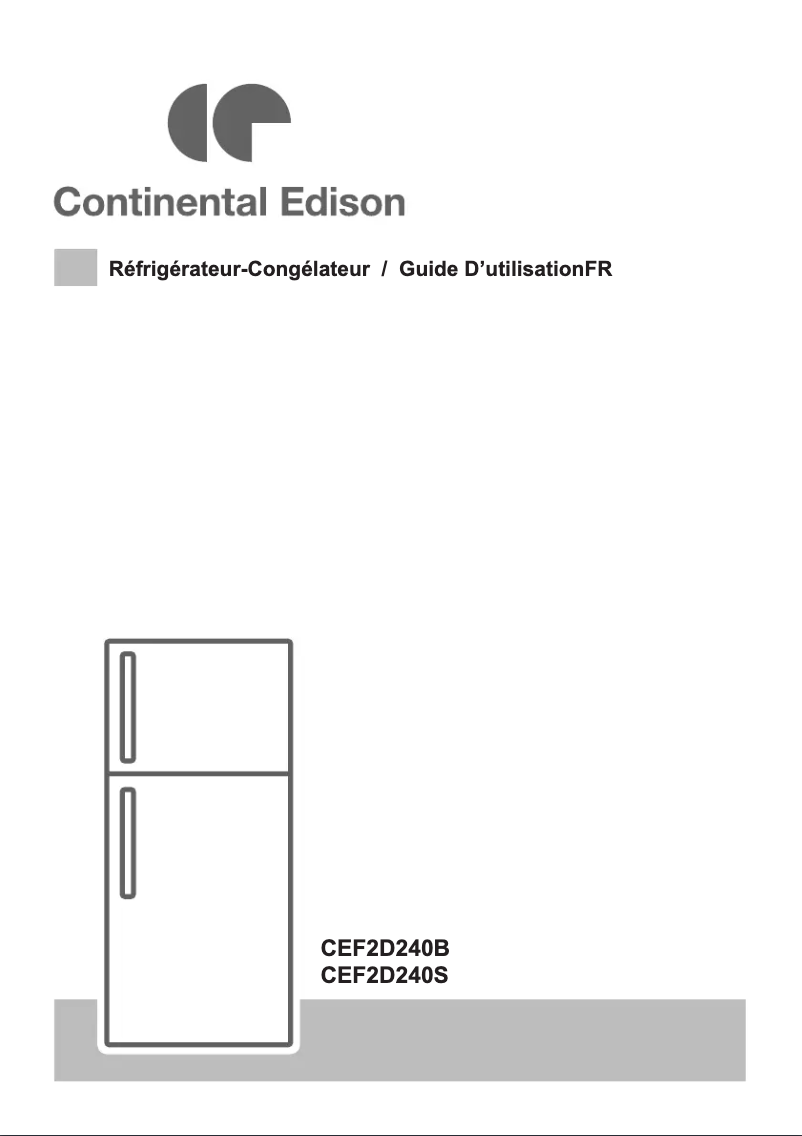 Page 1 de la notice Manuel utilisateur Continental Edison CEF2D240S