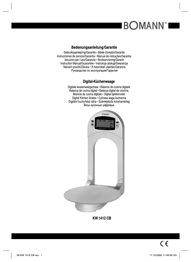 Page 1 de la notice Manuel utilisateur Bomann KW 1412