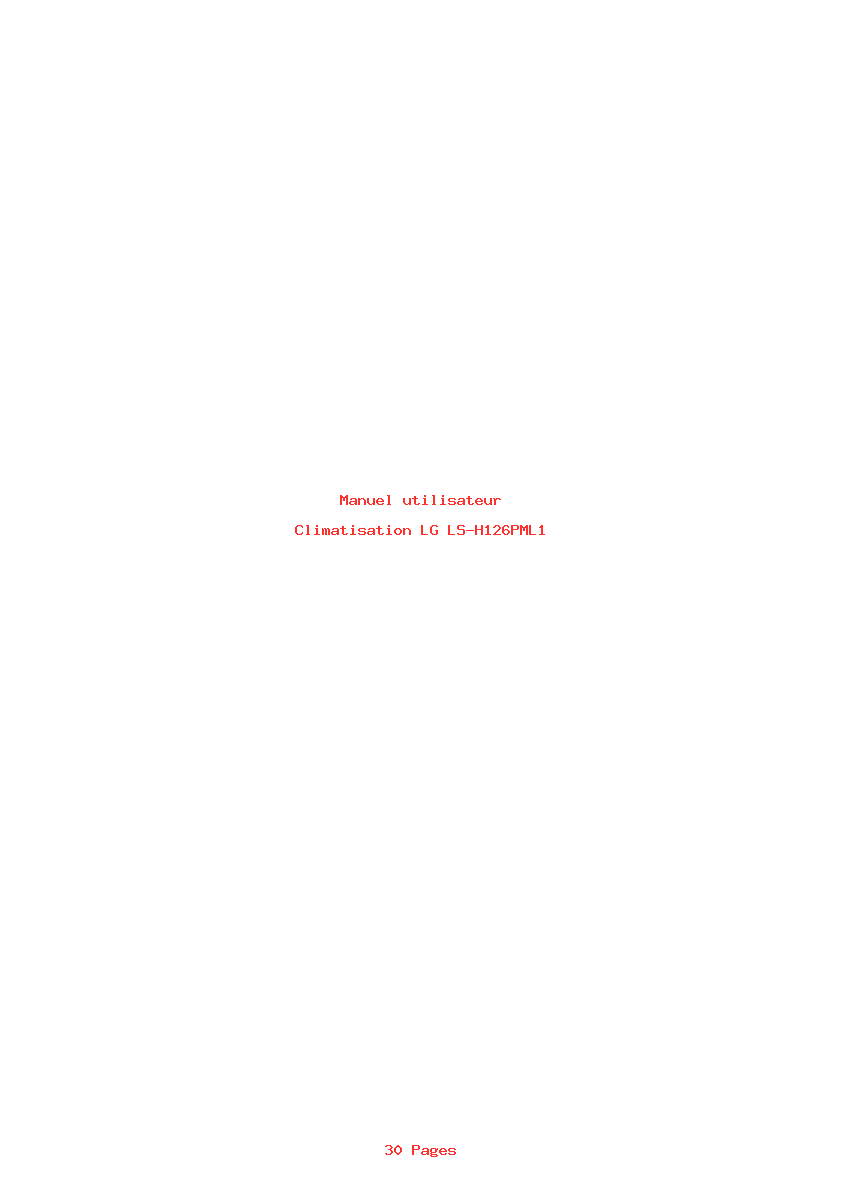 Page 1 de la notice Manuel utilisateur LG LS-H126PML1
