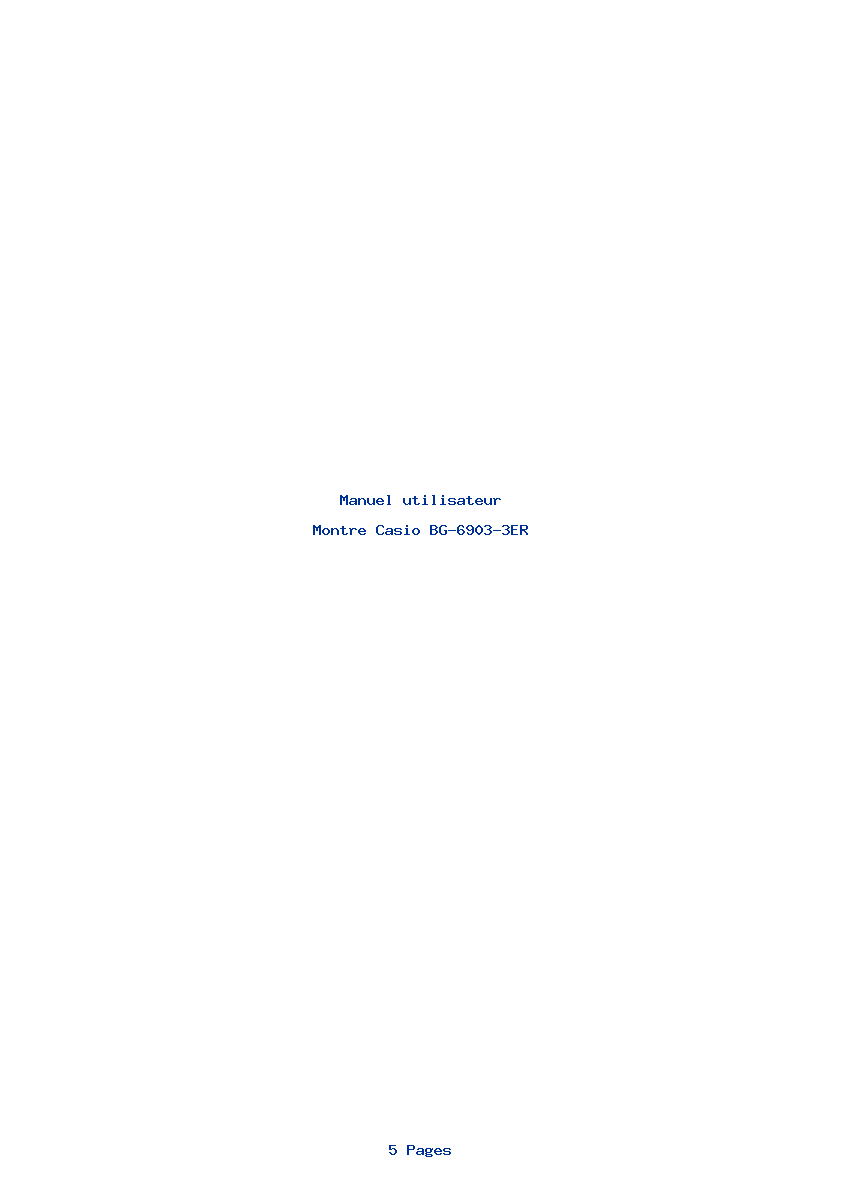 Page 1 de la notice Manuel utilisateur Casio BG-6903-3ER