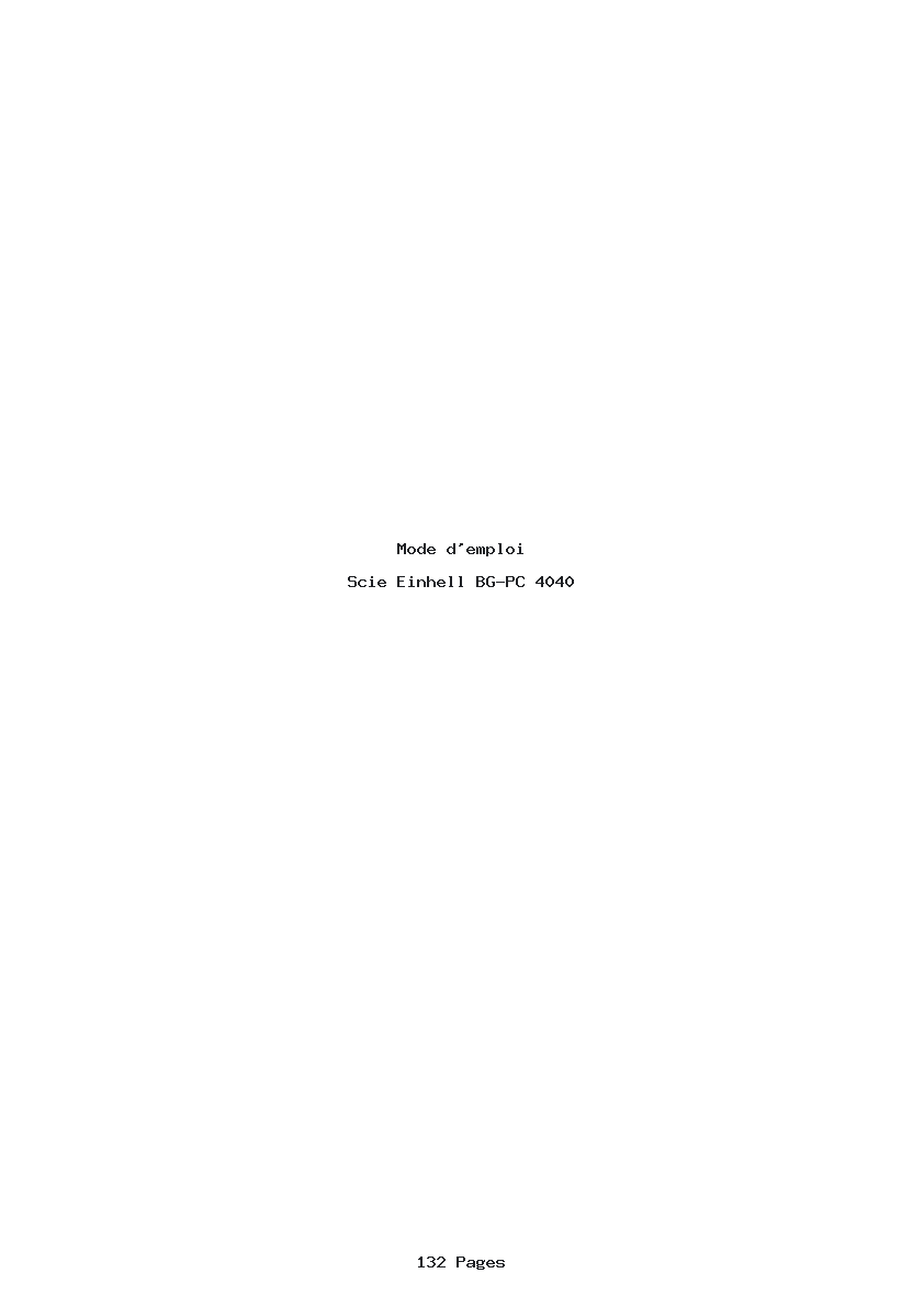 Page 1 de la notice Mode d'emploi Einhell BG-PC 4040