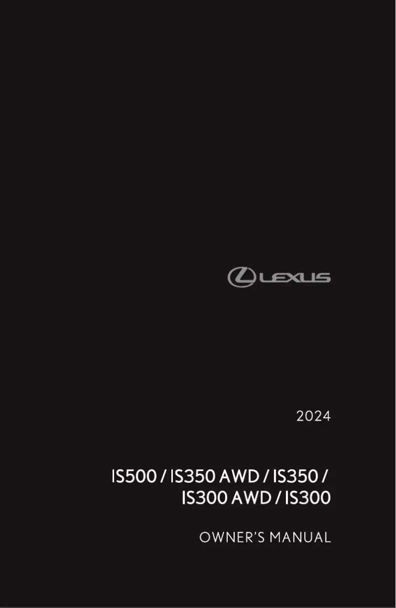 Page 1 de la notice Manuel utilisateur Lexus IS 300 AWD (2024)