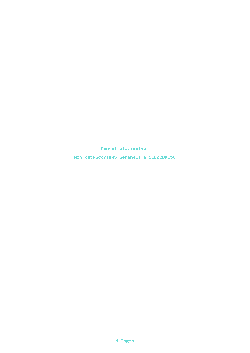 Page 1 de la notice Manuel utilisateur SereneLife SLEZBDKG50