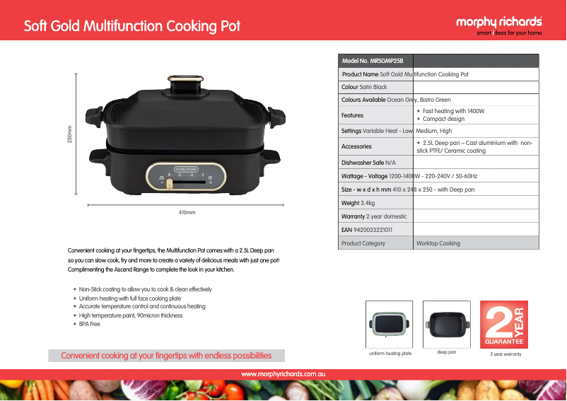 Página 1 del manual Ficha técnica Morphy Richards MRSGMP25B