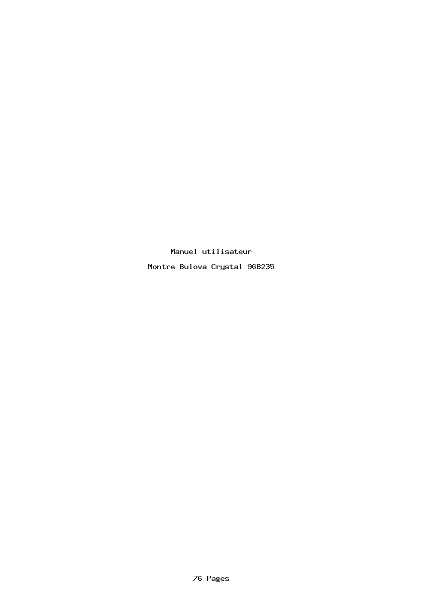 Page 1 de la notice Manuel utilisateur Bulova Crystal 96B235