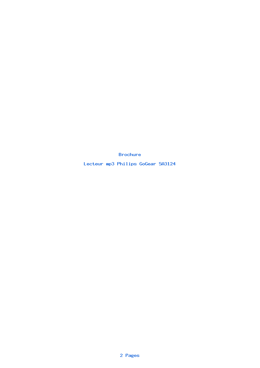 Image de la première page du manuel de l'appareil GoGear SA3124
